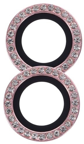 GRIRIW 2pcs Camera Lens Protective Covers for 15/15plus, Tempered Glass Rear Camera Protectors, Light Pink Mobile Phone Lens Shields for Scratch Resistance