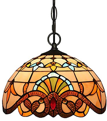 Lampadario , M-INI Lampada a sospensione a sospensione in stile barocco Lampada a sospensione in vetro colorato for ristorante Corridoio Cucina Bar Lampadario a sospensione Illuminazione,E27(B,8inch)