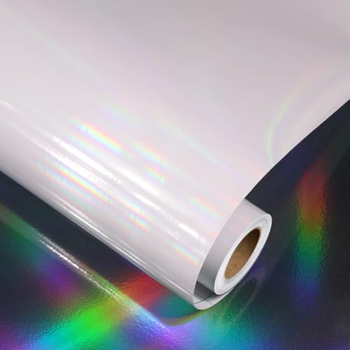 Decotalk Rotolo Di Vinile Olographic Arcobaleno Lamina Glitterata 30X300cm Pellicola Adesiva Trasparente Adesivo Lucido Metallizzato Adesivo in Vinile Spettro Per Decorazione Di Feste Artigianato