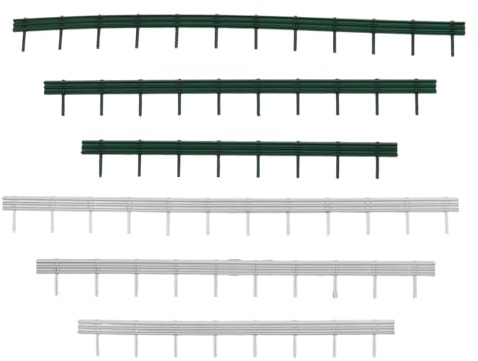 ULDIGI 6 Pezzi Mini Recinzione Stradale per Diorama Ferroviario Micro Paesaggio Barriera Stradale in Abs Resistente Accessorio Decorativo per Modelli Treno e Scenari in Miniatura