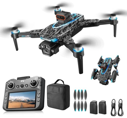 Drone Fotocamera 2K,Schermo 5Controllo,per adulti/principianti,Quadricottero con,30min Vol,Facile da usare,Decollo/Indietro Auto,Cattura Gesti, Evitazione di ostacoli 360°,2 Batteria (Camuflaggio)