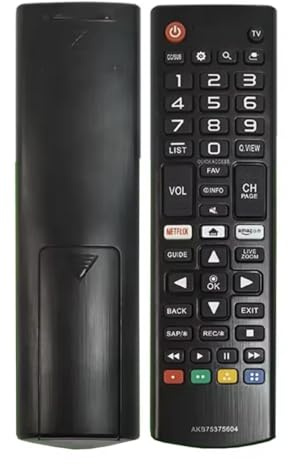 Ersättningsfjärrkontroll AKB75375604, kompatibel med LG Smart TV, infraröd, med Netflix- och Amazon-knappar