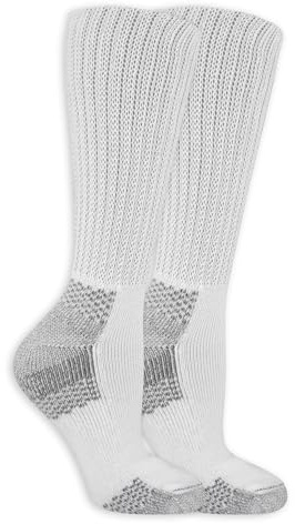Dr. Scholl's Women's Advanced Relief Diabetic & Ciculatory Crew Socks (2 Pack), White, Shoe Size: 8-12
