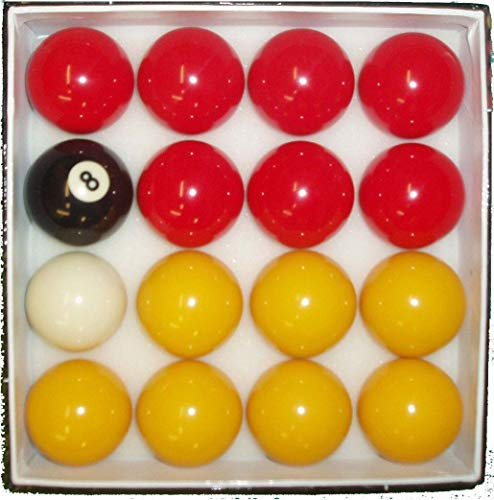 SGL REDS & YELLOWS 1 5/8 (41mm) POOL BALLS** (WITH TRIANGLE)