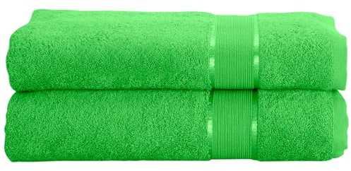 Mixibaby 2er Set Gästetuch Handtuch Duschtuch Badetuch Saunatuch Frottee Baumwolle 500gsm, Größe:Gästetuch 30x50cm, Farbe:Apfelgrün