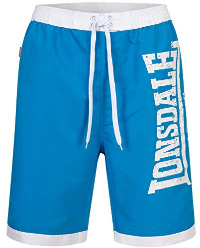 Lonsdale Herren Beachshorts Normale Passform CLENNELL, Blue/White S, 113268