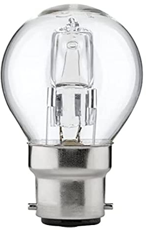 NCC-Licht Ampoule halogène Eco P45 - En forme de goutte - 18 W = 21 W - B22 - Transparent - Intensité variable - Blanc chaud