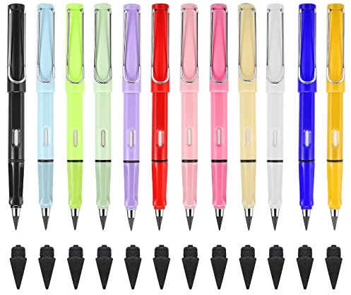 Bocguy 12 ewiger bleistift, Bleistift Sets, Bleistifte Mit Radiergummi, Unbegrenztes Schreiben, Bleistifte ohne Tinte, nfinite Pencil Comes with Extra 12 Interchangeable Nibs