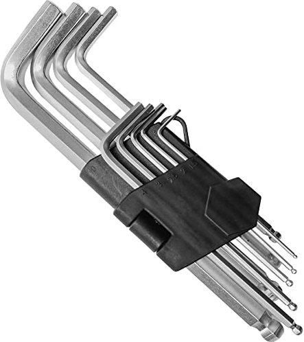 Retoo Innensechskant Satz 9 tlg 1.5-10mm Winkelschlüsselsatz in Kunststoffclip, Innensechskantschlüssel Metrisch, Gehärtet, Cr-V-Stahl, Winkelschlüssel, Innensechskant Schlüssel