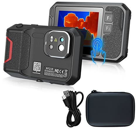 Wärmebildkamera, Infrarot Wärmebildkamera -20 bis +550 ℃ 256 x 192 IR und 5MP Pixel, 3.5 Touchscreen Thermokamera mit App-Funktio/Software, Handheld-Wärmebildkamera