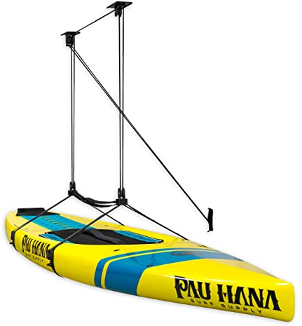 StoreYourBoard Standup Paddleboard Ceiling Hoist, Overhead SUP Pulley System (8 ft - 10 ft Ceiling)