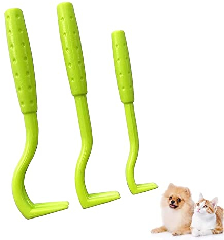 IZyufan 3 Größen Zeckenhaken Set, Zeckenentfernung In Sekunden, Zeckenzange Zeckenentferner für Hund, Katze & Pferd, und Mensch, Perfekt für Jedes Zeckennotfallset(Grün)