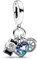 PANDORA Moments Kamera, Herz & Kompass Dreifacher Charm-Anhänger aus Sterling Silber, Cubic Zirkonia, Kompatibel Moments Armbändern, 792703C01