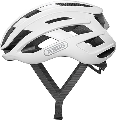 ABUS Casco de ciclismo de carretera AirBreaker - Casco de ciclismo de alta gama para ciclismo profesional - para adolescentes y adultos - Casco para hombre y mujer - Blanco, talla L