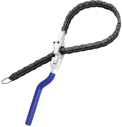 QWORK® Chiave a catena regolabile per filtro olio per auto - catena duplex da 60 cm - adatta per filtri olio Ø6 - Ø19,5 cm
