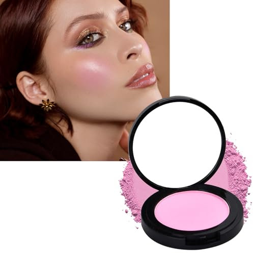 Blush Puder Matt, Puder Rouge Rosé Orange, Pearlescent Blush Palette, Superfeines Pulver, Cheek Blusher Bright Shimmer Face Blush, Natürliche Make-up für Jeden Hautton Haarfarbe, 3.5g