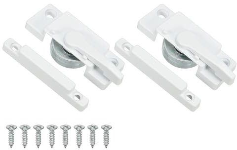 PATIKIL Maniglia Finestra, 2pz Serratura Maniglie Finestre a Camma in Lega di Zinco con Fermo Blocco Chiavistelli per Finestre Scorrevoli Verticali e Orizzontali Sicurezza (Foro Laterale)