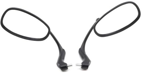 Espejos retrovisores laterales manillar Espejo Retrovisor Ovalado Con Extremo Manillar Retro Cromado Motocicleta Para Mondial HPS 125 300 Espejos retrovisores laterales manillar(Negro)