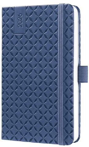 SIGEL J6100 Wochenkalender 2026 A6 blau, Hardcover, Gummiband, Stiftschlaufe, Einstecktasche, 174 Seiten, vegan, Buchkalender, Terminplaner Taschenkalender Jolie