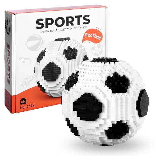 outtshop Pallone da Calcio Costruzioni Kits, Calcio Building per Bambini, Giocattoli STEM ad incastro Adatto a Bambini e Adulti