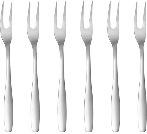 GRÄWE Tenedor para servir 6 unidades, tenedor de carne, tenedor de fruta, tenedor para fiambres, tenedor de presentación, apto para lavavajillas, acero inoxidable, serie Königstein,