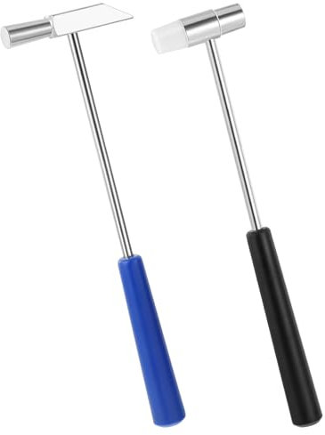 Lot de 2 mini marteaux double tête, maillet artisanal plastique léger métal bijoux, instruments de musique, artisanat, montres, réparation petits équipements