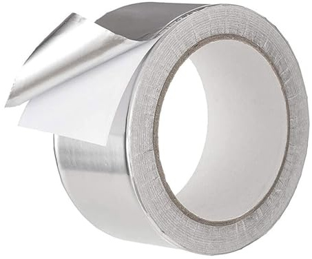 Nastro in pellicola HVAC – Nastro adesivo robusto color argento, sigillante impermeabile per alte temperature | Colla in alluminio per isolamento, riparazione, avvolgimento di d'aria