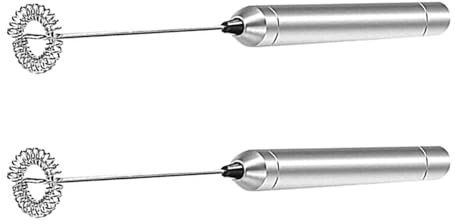 Sxmrmnx 2X Electric Milk Frother Rod Stainless Steel Handheld Milk Frother Frother Battery Operation