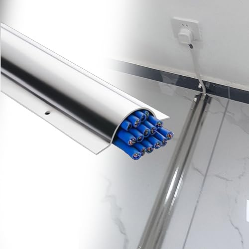 Kabelabdeckung Halbrunde Kabelabdeckung, Verdickter Kabelkanal Kanalbreite 40 60 80 100 Mm, Kanal Metall Für Boden/Außen/Werkstatt/Tv Kabel(W 80mm/3.2in,1 pcs)