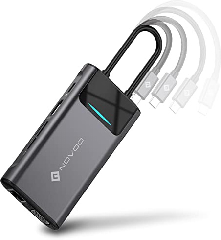 NOVOO 9 en 1 Station d'accueil,Docking Station 9 Ports Hub USB C Adaptateur Universal vers Dual HDMI, PD 100W, USB 2.0 pour Lenovo/Dell/HP/ASUS/Microsoft