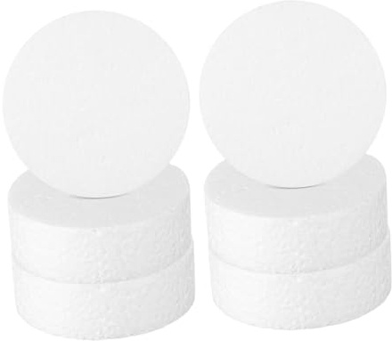 NUOBESTY 6pezzi Dischi Cilindrici in Polistirolo Espanso Schiuma Rotonda per Progetti Artigianali Fai da Te Modellazione Leggera Decorazioni Natalizie e Scuola