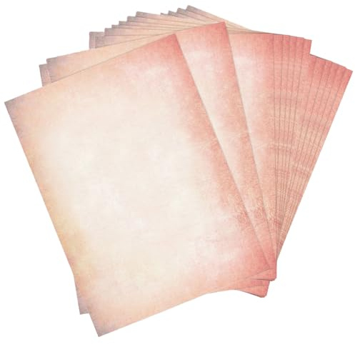 Lxtness 60 hojas de papel de carta de estilo antiguo/Papel | de diseño vintage DIN A4 | Papel de carta impreso por ambos lados, ideal para invitaciones y cartas vintage