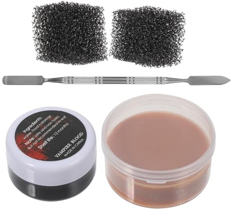 Tofficu Juego de Maquillaje de Cera para Cicatrices Falsas Espátula, Cera para Piel Halloween, Efecto Especial Sangriento para Fiesta y Disfraz, Kit Realista para Maquillaje Teatral