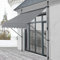 pro.tec Klemmmarkise Stem Markise ohne Bohren 250 x 120 x 220-309 cm Balkonmarkise mit Handkurbel Sonnenschutz Stahlgestell Mittelgrau