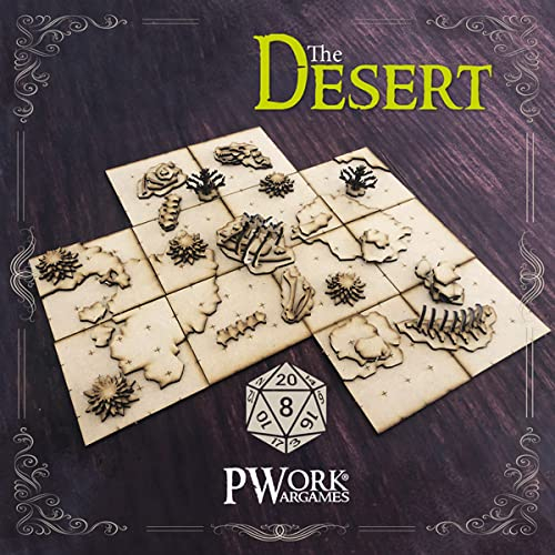 PWORK WARGAMES 3D Tactical Maps Rpg Fantasy Dungeon Tiles - Taktische 3D-Karten Modular aus MDF 3 mm