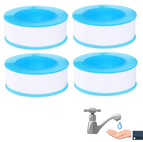 Siqian 4 Pcs Plumbers Tape, Ptfe Tape, Waterproof Thread Tape, Stop Leaks Water Thread Seal Tape, Plumbing Tape for Leak Water, Air Head, Plumbers, Plumbing, Thread Pipe Plumbers Thread Tape