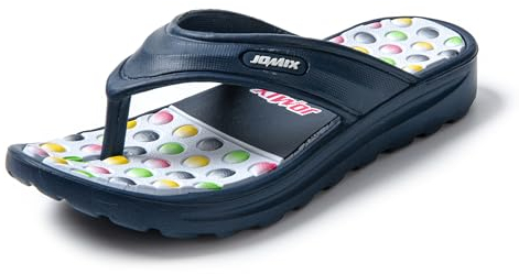 JOMIX Sandalen Flip Flops Strand Flach T-Strap Zehentrenner Bequeme für Damen Badelatschen Hausschuhe Sommer (Dunkelblau, 40 EU)