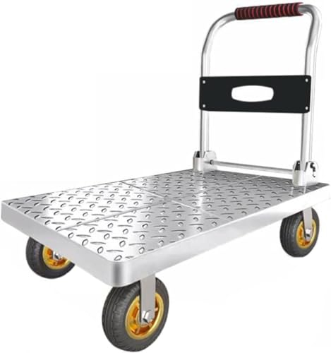 Generic Sackkarre Klappbar, Transportwagen Klappbar, Tragfähigkeit 230 kg, Silber, 73 x 48 cm