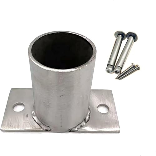 Supporto Base per palo Supporto Rotondo Per Palo In Acciaio Inossidabile 304, Ancoraggio Per Pavimenti Cemento/Legno Esterno, Kit Supporto Fai Da Te Per Cassette Postali, Pergole, Terrazze(Dia 50mm)