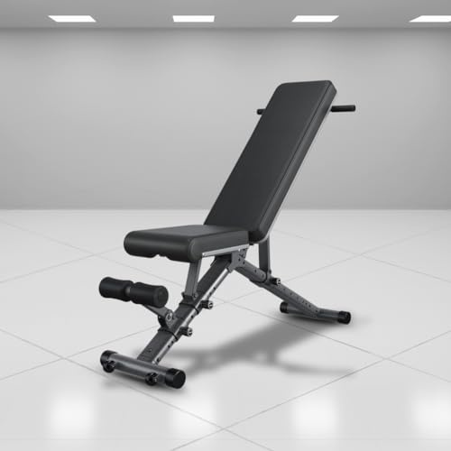 Hantelbank Verstellbar Klappbar – Trainingsbank mit 800 LB Belastbarkeit, stabile Flachbank & Schrägbank, Fitnessbank für Zuhause & Studio