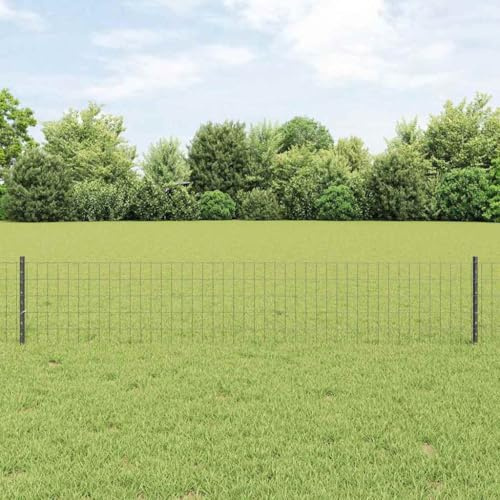 Recinzione frangivista a bastoncini, recinzione con palo grigio, 0,4 x 10 m, in acciaio, per campeggio e stagno