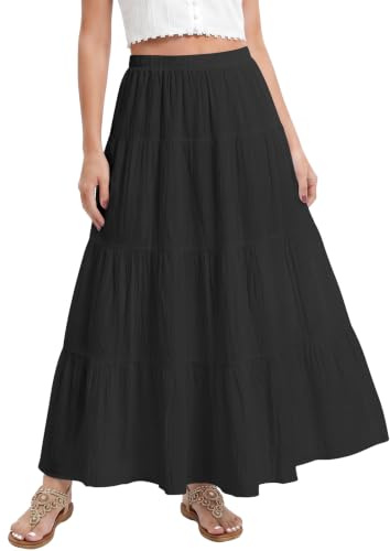 Chicpant Jupe Femme Ete Jupe Noire Femme Doublée Loisirs A-Ligne Trapèze