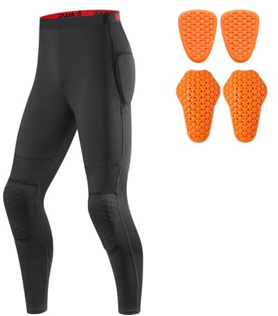 ARMAAN Motorcycle Riding Trousers Men, Armoured Leggings With Knee Hip Pads, Breathable Stretch Protective Pants, Reflective Motorbike Gear For Cycling MTB