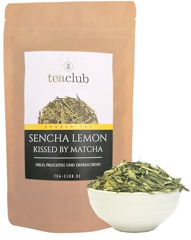 Sencha Citron grönt te med matcha och citrongräs lös 100 g, japanskt grönt te med naturligt koffein, japanskt grönt te TeaClub