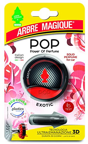 Arbre Magique POP, Profumatore Auto Solido, Fragranza Exotic, Profumazione Fresca e Fruttata, Durata Fino a 30 Giorni, Design Italiano, Confezione da 1 Pezzo