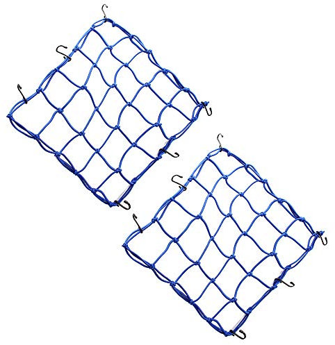 Filet à Bagages Elastique - Filet Fixe de Rangement Moto Araignée Filet de Maintien Casque avec 6 Crochets pour Vélo Moto Scooter VTT 40 * 40 CM