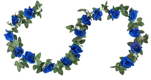 Abiyou Ghirlanda di Rosa Artificiali,Ghirlanda di Fiori Rosa Artificiali,Ghirlande di Fiori Artificiali,Ghirlanda Rose Artificiali Fiore,Vite Rosa Finta Fiori,per Decorare Feste,Luoghi di Nozze,Feste