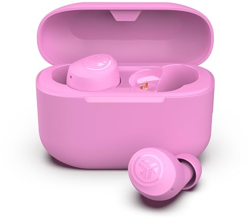 JLab Go Air Pop+ True Wireless Earbuds, In Ear Headphones, Bluetooth Earphones, 35H Playtime Ear Buds, Bluetooth Earbuds with Microphone, USB-C Charging Case, Dual Connect, EQ3 Sound, Pink