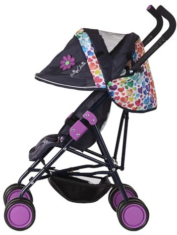 Daisy Chain Zipp Max Dolls Pushchair – Adjustable handles from 76-82cm. For children of 4, 5, 6, 7, 8 or 9 years. (Rainbow Hearts)