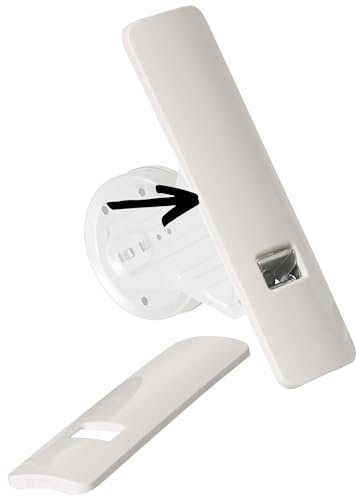 Rollwin 1x Blende für Rolladen Gurtwickler Unterputz 165mm bis 185mm Lochabstand anpassbar für Mauerkasten mit Gurtwickler Blende zum Clippen Weiß ohne Gurt für 23mm Rolladengurt geeignet für Wickler